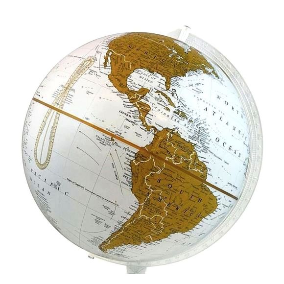India Acrylic & Gold Foil Decorative Spinning Globe - Picture 1 of 6